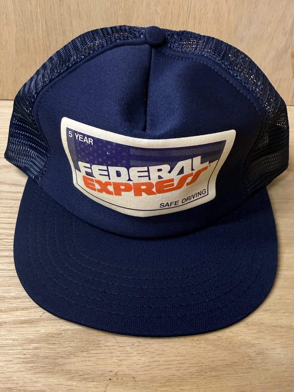 Vintage FedEx Blue Whit Mesh Snap Back Trucker Hat